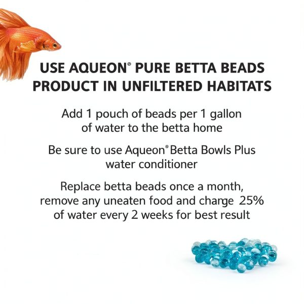 Aqueon PURE Betta Beads, Water Care for Unfiltered Aquariums, Maintains Clear Water and Helps Breakdown Organic Sludge, Blue-4