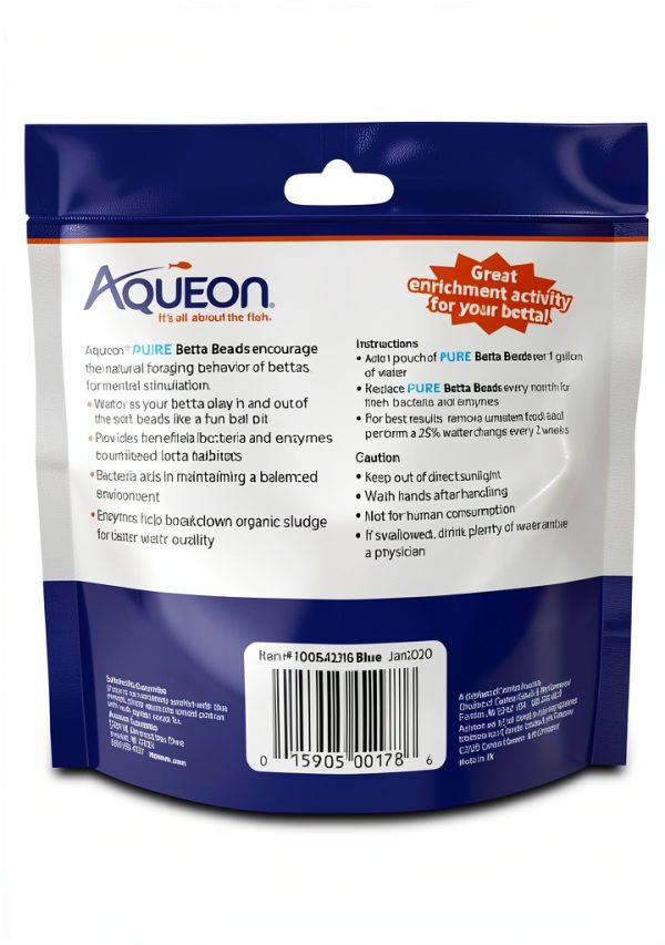 Aqueon PURE Betta Beads, Water Care for Unfiltered Aquariums, Maintains Clear Water and Helps Breakdown Organic Sludge, Blue-7