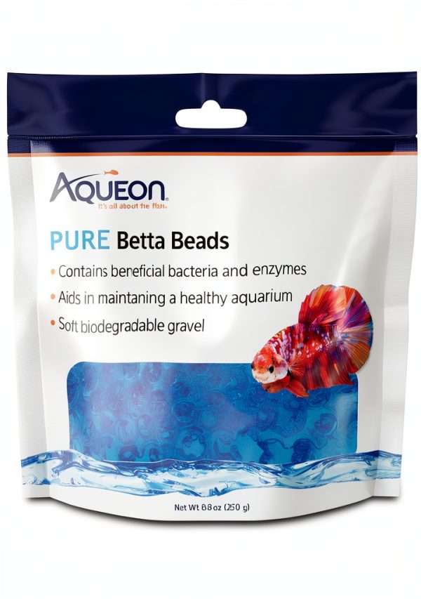 Aqueon PURE Betta Beads, Water Care for Unfiltered Aquariums, Maintains Clear Water and Helps Breakdown Organic Sludge, Blue-0